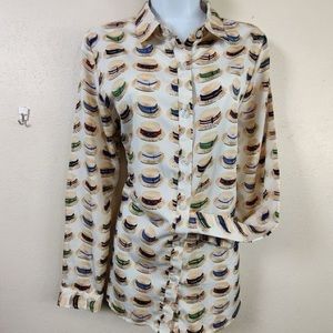 ModCloth Compania Fantástica Hat Blouse-MISSING BUTTONS